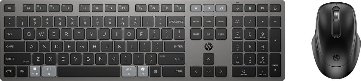 HP 720 Dual-Mode Draadloos Toetsenbord en Muis QWERTY