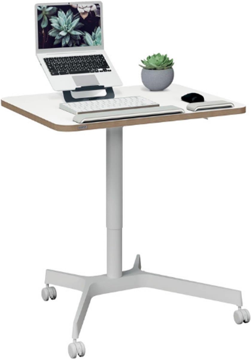 Leitz Ergo Zit Sta Bureau - In Hoogte Verstelbare Stehtisch - Wit - Ergonomisch Werkstation Voor Thuis En Kantoor - Modern Minimalistisch Design