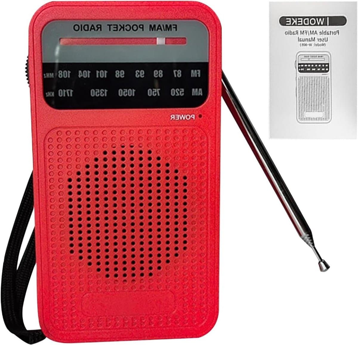 Draagbare Radio - Zakradio Speaker - Reizen Ontspanning - Hoge Gevoeligheid - 13x7.2x3.1cm - Rood