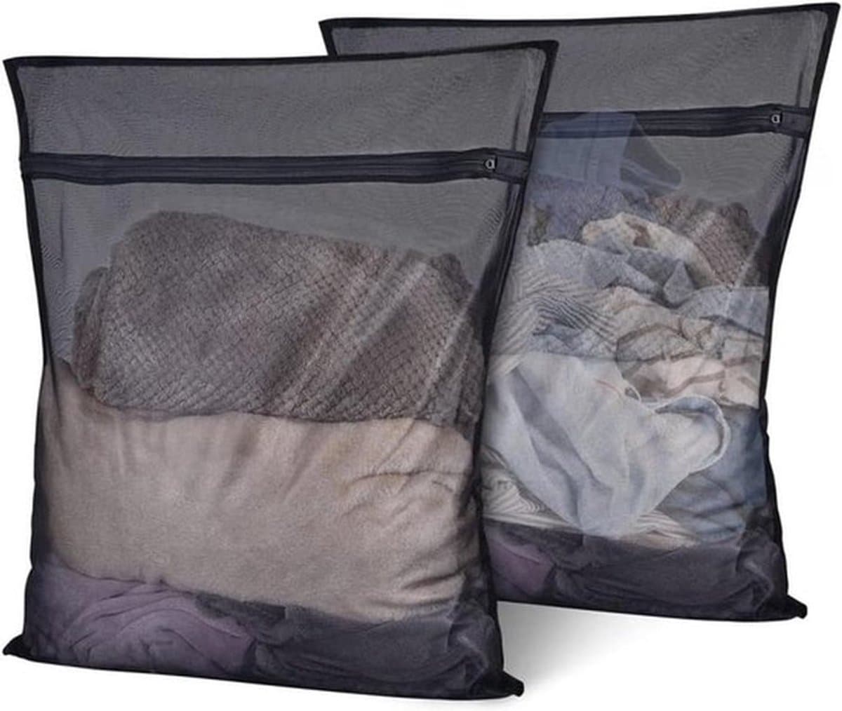 - Waszak voor wasmachine - 3 stuks - met ritssluiting - beha - sokken - ondergoed - babykleding - hemd - trui - geschikt voor alle wasmachines - 60 x 80 cm