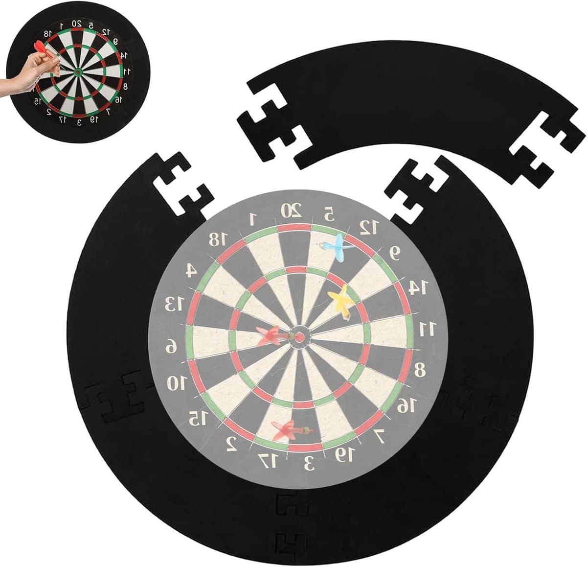 Dartbord Beschermring van 25 mm Dikke EVA Surround - Geluidsabsorberende Wandbescherming voor 45 cm Dartbord, Ideaal voor Thuisgebruik en Competitie