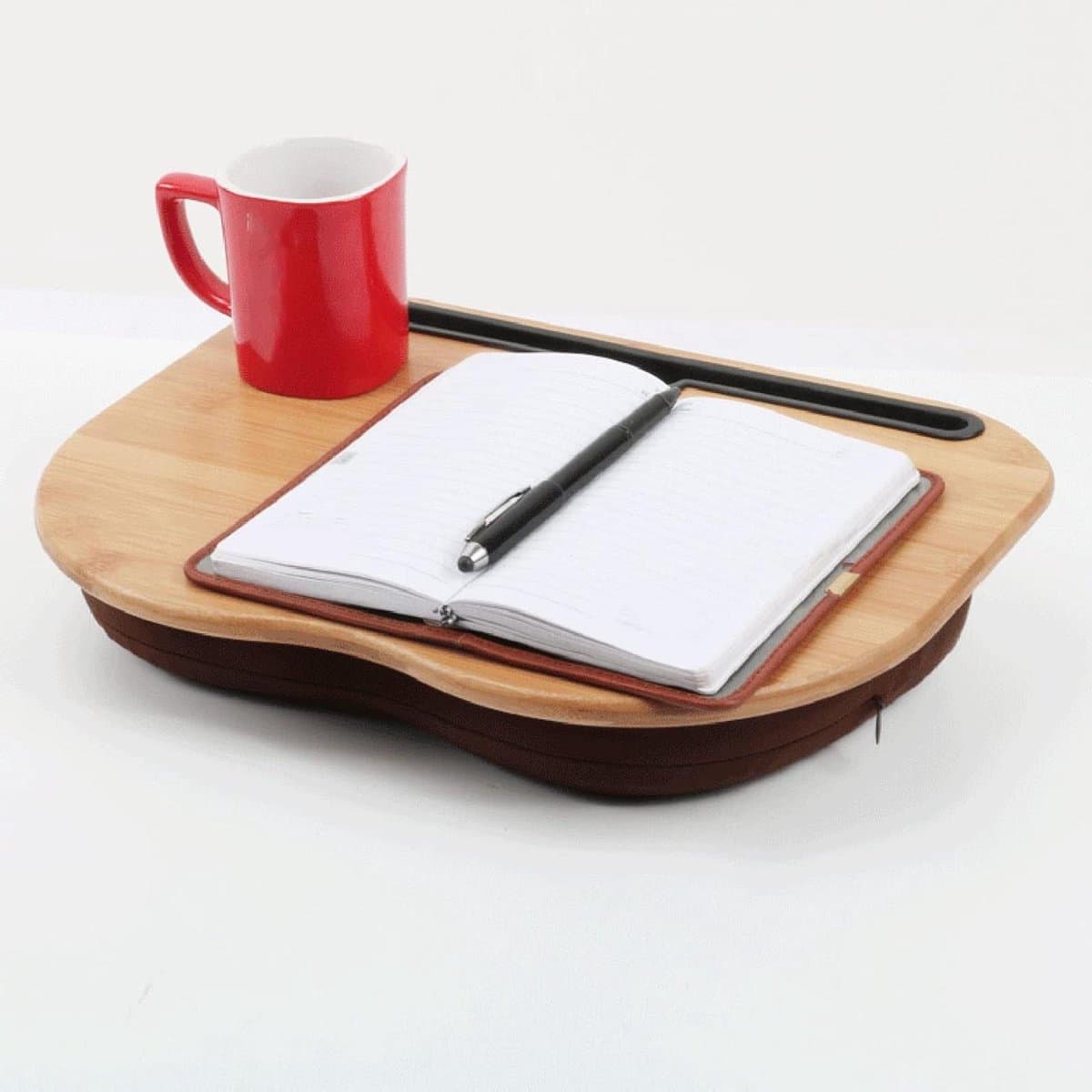 Houten Lapdesk 15.6 Inch met Antislip en Kussen - Multifunctionele Laptop Tablet voor Bed en Bank