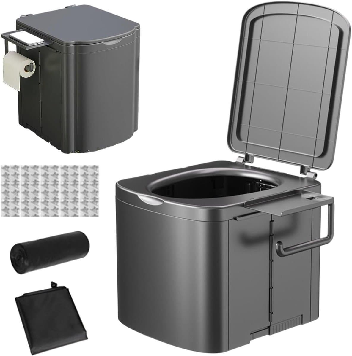 Draagbaar Toilet - Kamper WC - Reizen en Kamperen - Compact Opvouwbaar Ontwerp - 35.5 x 15.5 x 35.5 cm