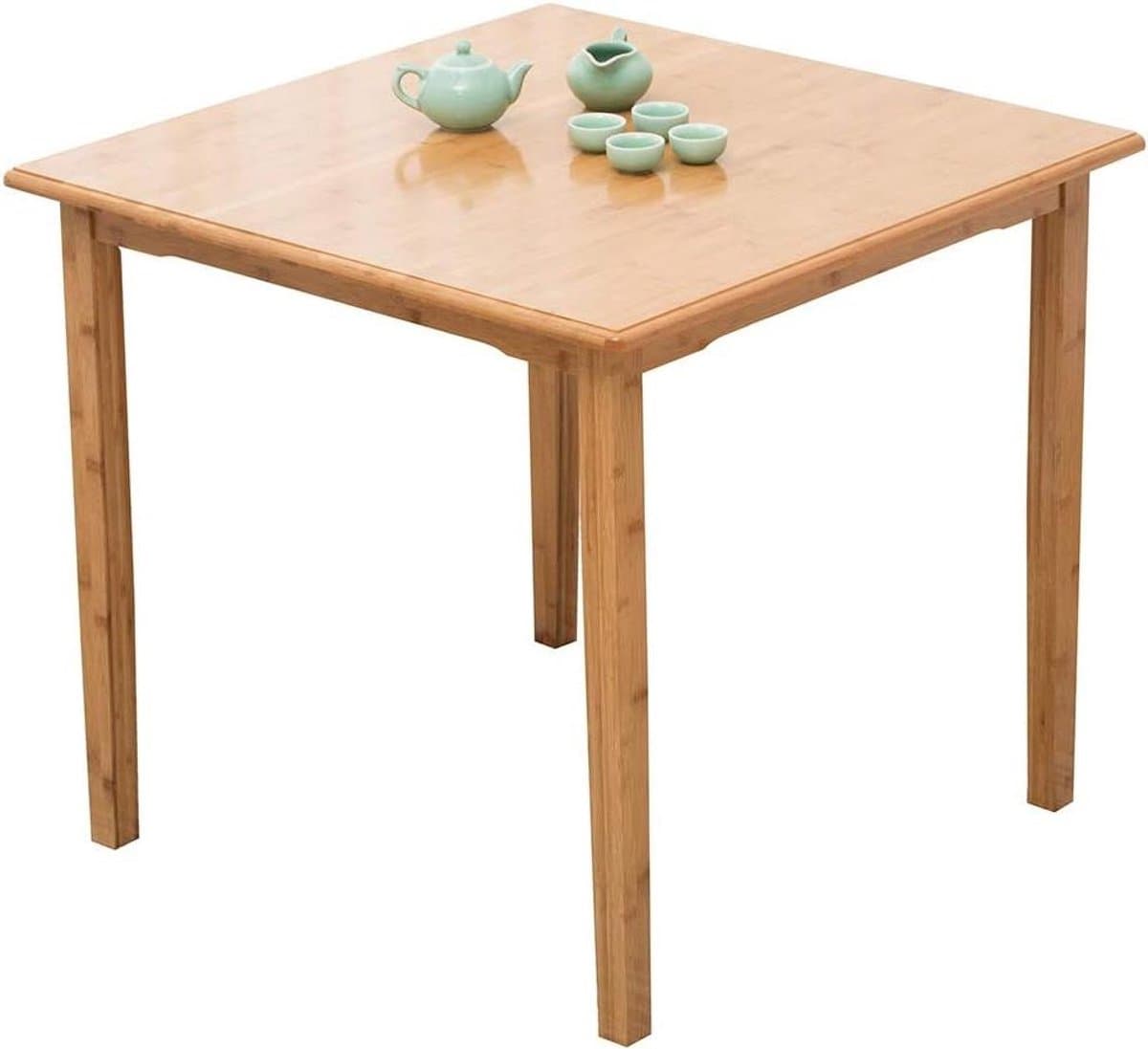 Koffietafel Bamboe - Eettafel Bureau - Laptop Gebruik - Waterdicht Desktop - 50x50x75cm - Veelkleurig
