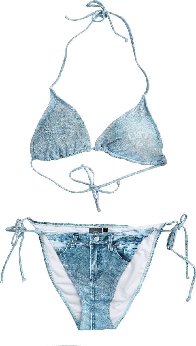 R.E.D. Rock-Engineered Design Blauwe bikiniset met halterbandjes - Dames - M