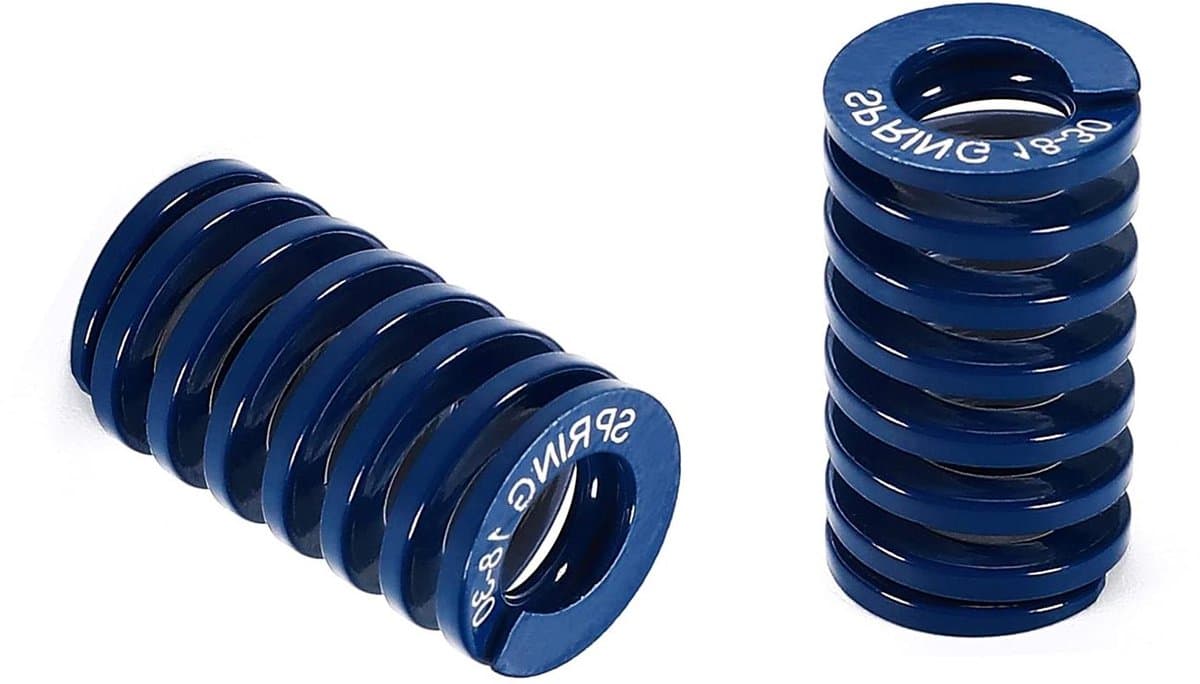 Compressieveer - Drukveer Malveer - 3D Printer Verwarming - Hoge Sterkte Rechthoekig - 18mm OD 9mm ID - Blauw