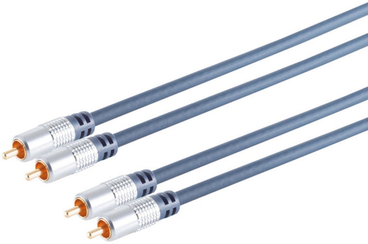 Stereo Tulp Kabel - Premium - Verguld - 3 meter - Blauw
