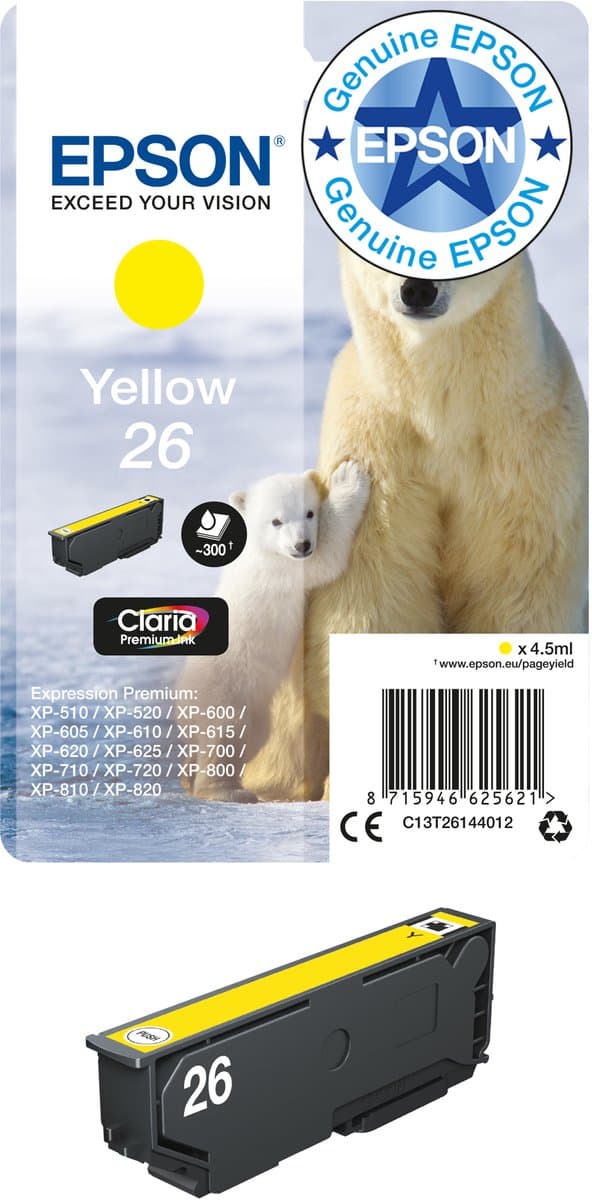 Epson 26 - Inktcartridge / Geel