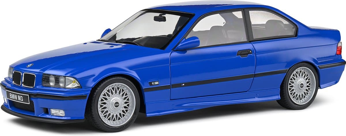 BMW E36 M3 coupé modelauto 1:18 Solido blauw