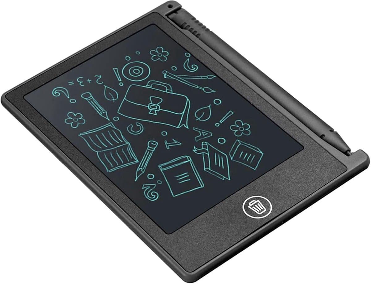 Schrijftablet LCD - Tekentablet Notitieblok - Kinderen Volwassenen - Lichtgewicht Draagbaar - 4.5 Inch - Zwart