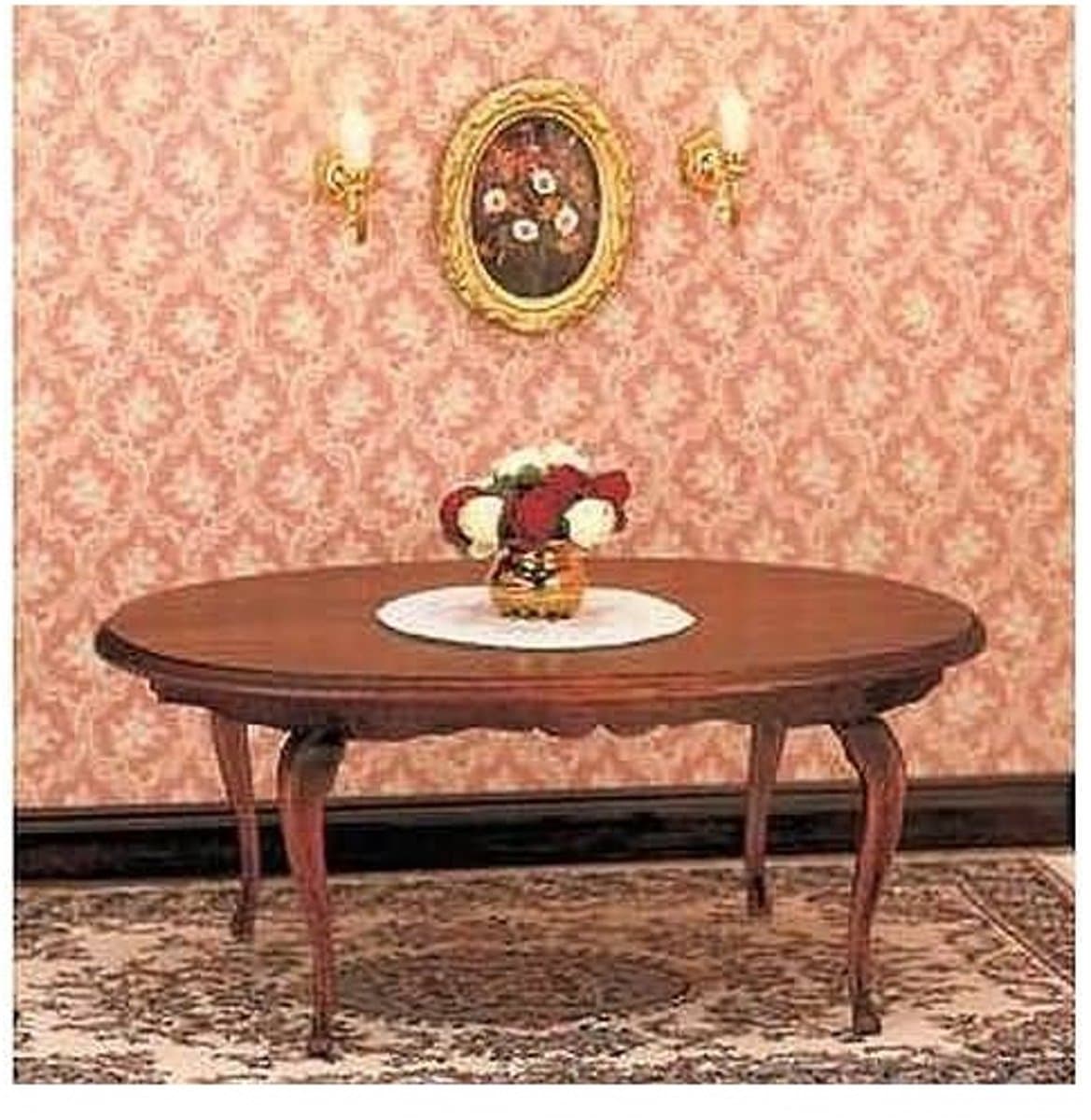 Mini Mundus 40076 Queen Anne Tafel 1/12 – Houten Miniatuur Tafel – Poppenhuis Meubels Bouwpakket