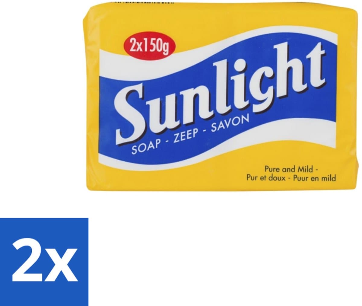 2 x Sunlight – Huishoudzeep – Klassiek – 150 g - Zeep - Reinigen - Was - Schoonmaken - Huid