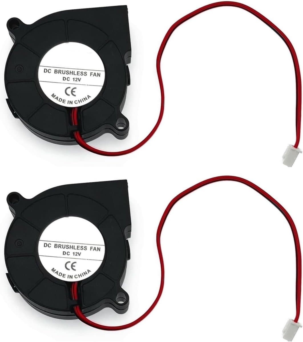 Set van 2x 12V Koelventilator 50x50x15mm voor 3D-printers en Elektronica