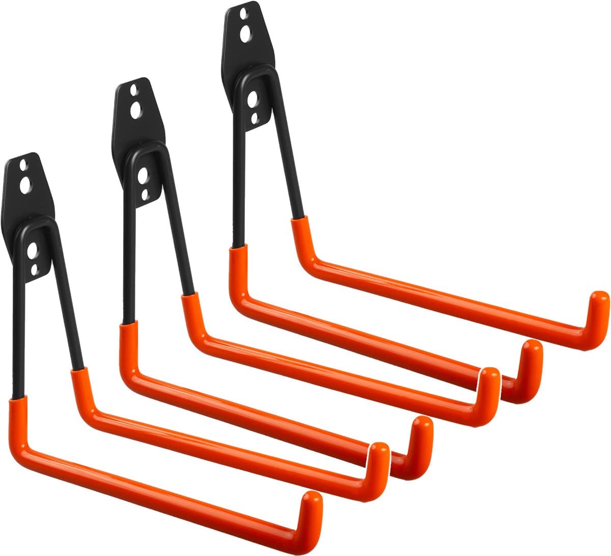 Maclean MC-444 - Set van 3 stuks Ophanghaak - Stalen Muurbeugel - Max. 25kg - Zwart/Oranje