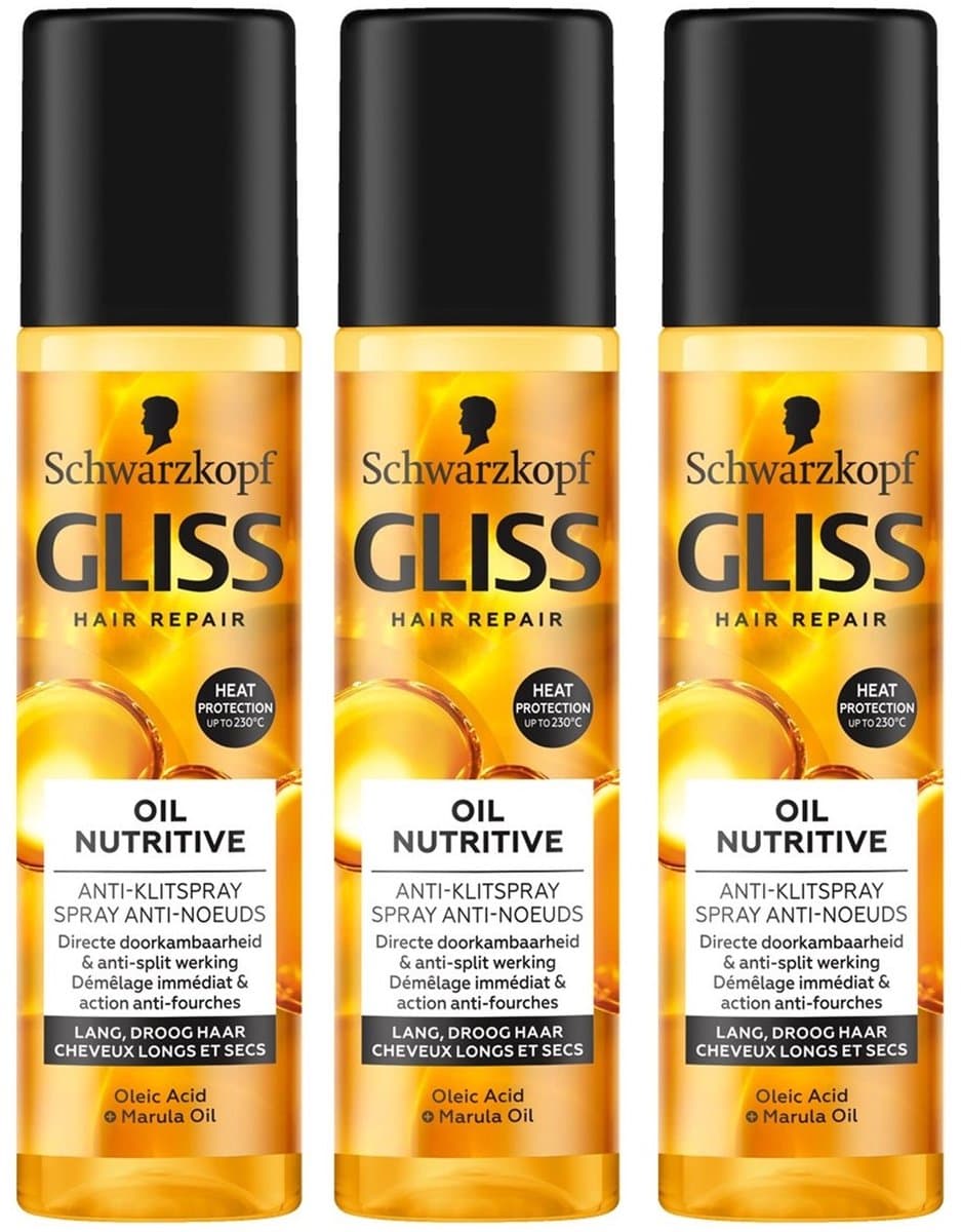 Gliss Oil Nutritive Anti-Klitspray - 3x 200ml