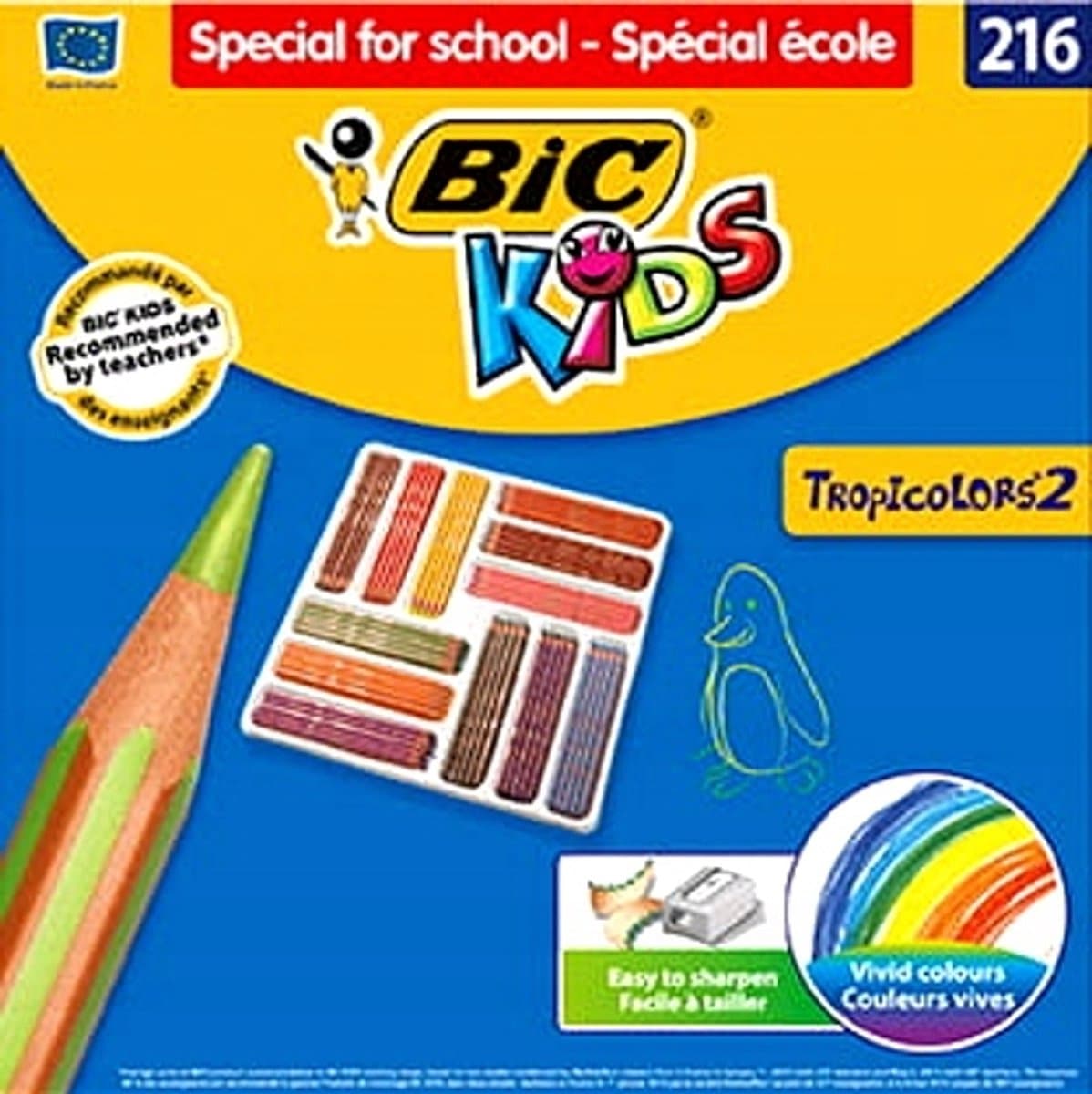 BIC Tropicolors kleurpotlodenset - 216 stuks, 12 kleuren