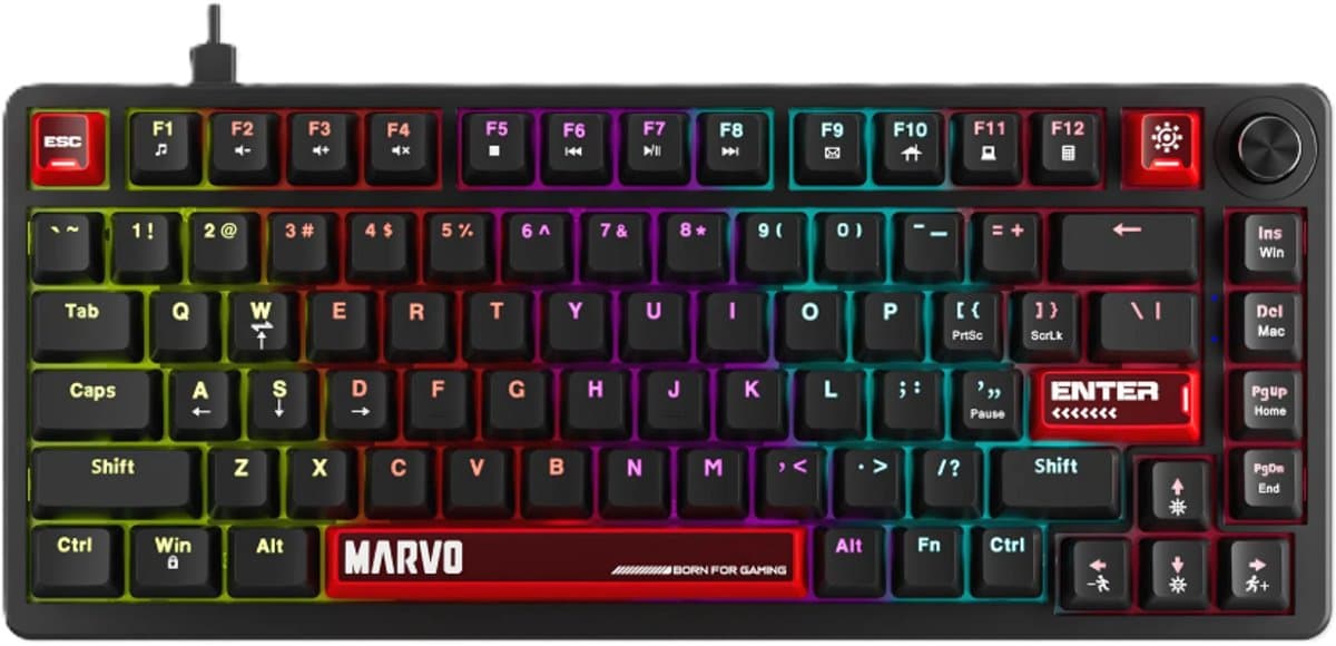 Marvo Arma 82 toetsen mechanisch gaming toetsenbord