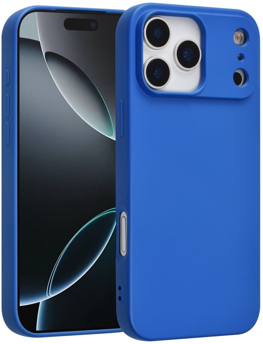 Shockproof Backcover - Liquid Silicone Soft Hoesje - Geschikt voor: iPhone 17 Pro Max - Diepblauw
