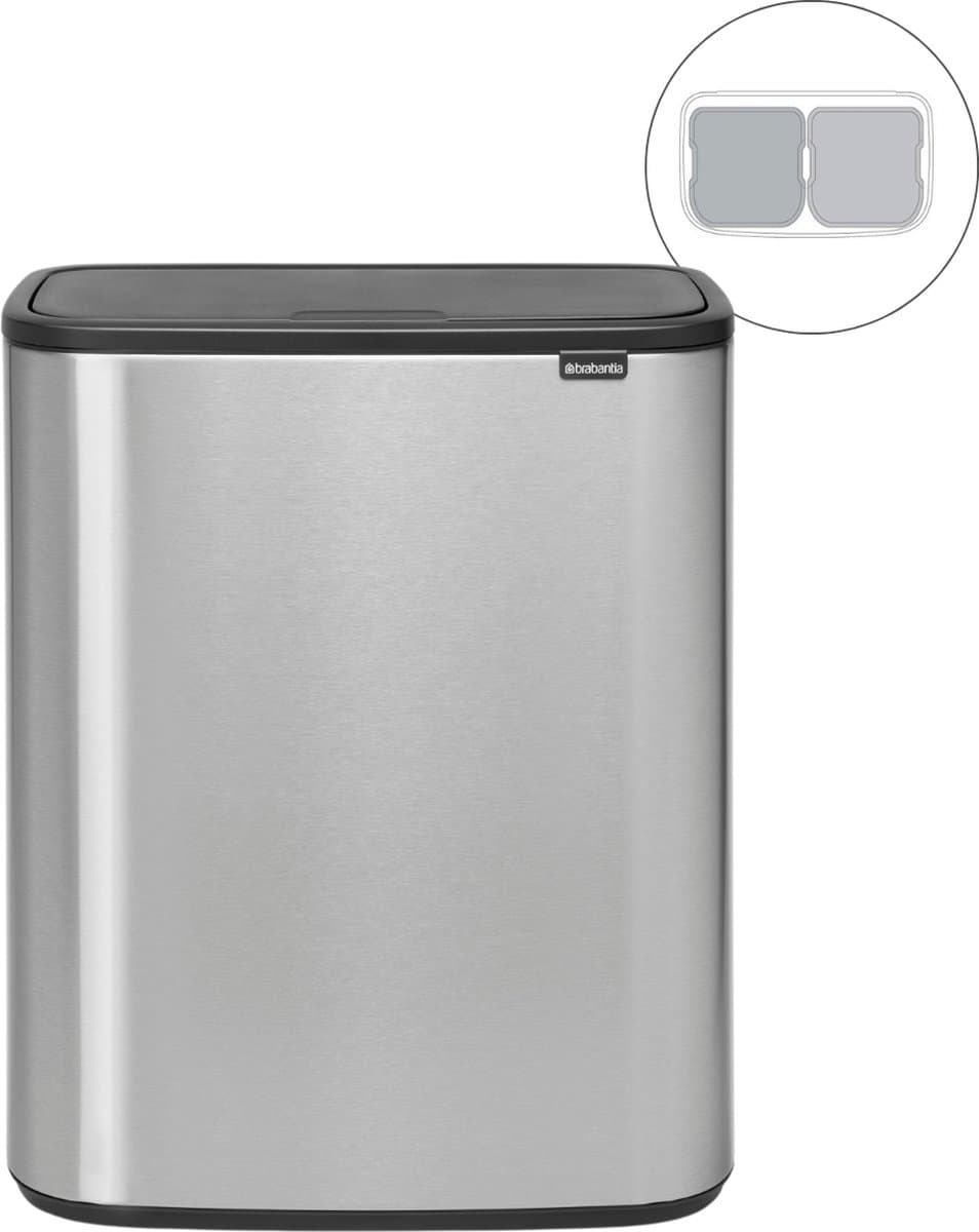 Brabantia Bo Touch Bin 2 x 30 Liter Rvs Fingerprint Proof