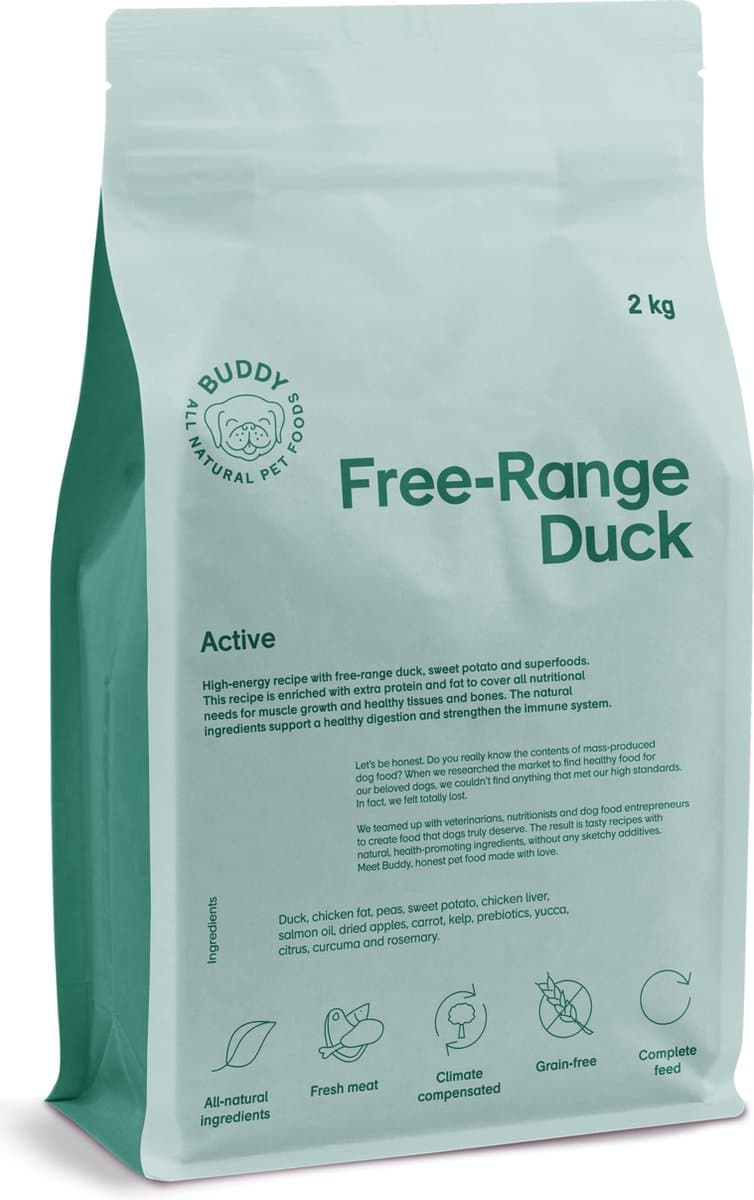 Buddy ALL NATURAL PET FOODS Eendenvoer voor vrije-uitlopende eenden 2 kg