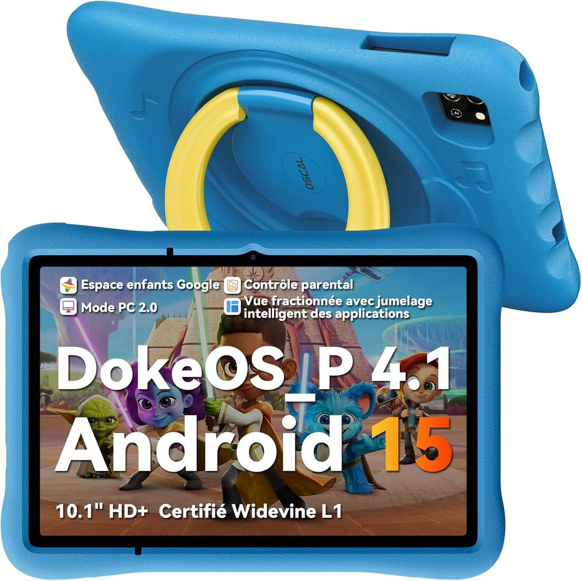 OSCAL Pad 60 Kids Tablet - 10.1 Inch - 12GB RAM - 128GB ROM - 5100 mAh - Android 15 - WiFi 6 - Blauw