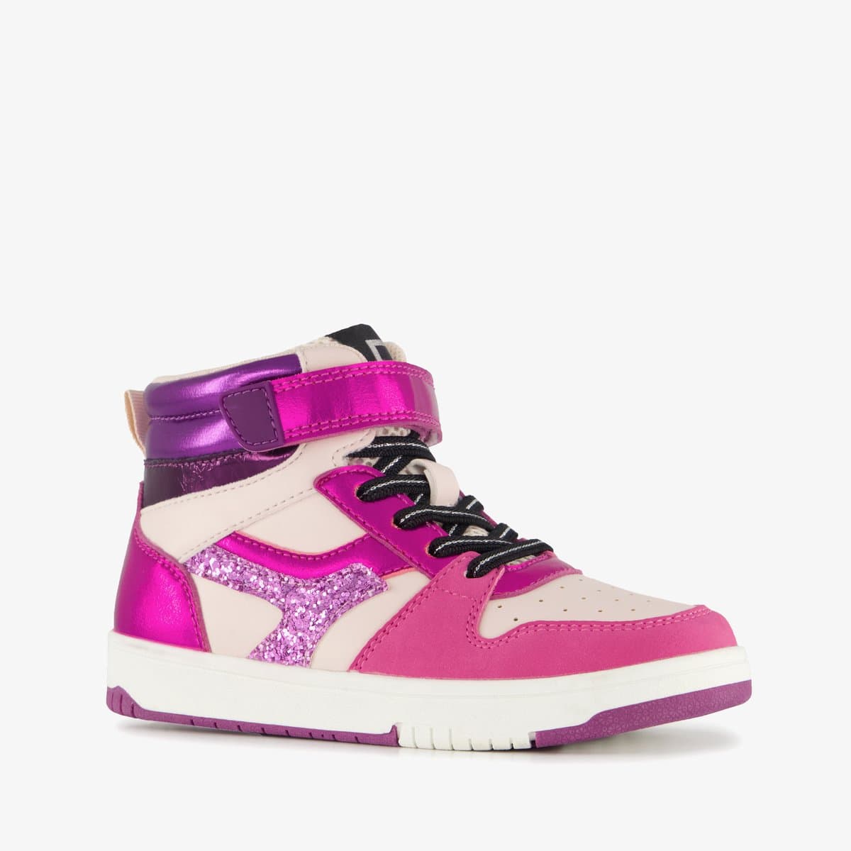 Blue Box hoge meisjes sneakers roze met glitters - Maat 35