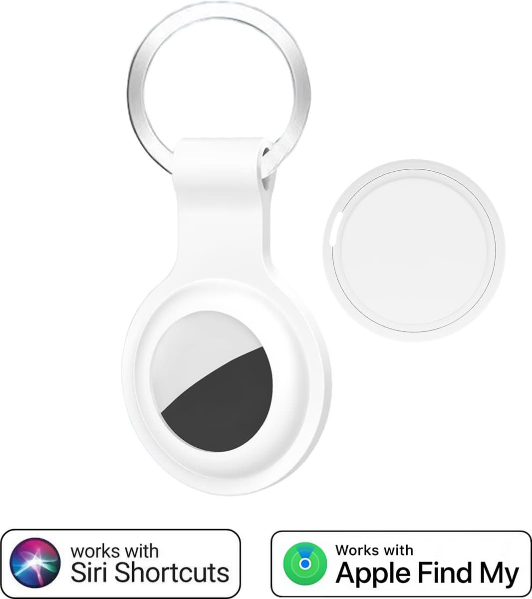 Bluetooth tracker -Sleutelhanger - Witte Keyfinder - GPS Tracker Zonder Abonnement - Werkt met Apple Find My - WiseQ