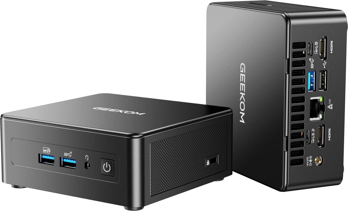 GEEKOM IT15 - 2026 Edition Mini-pc - ​​'s Werelds eerste AI Mini PC met Intel Core Ultra 9 285H (tot 5,4 GHz), 32 GB DDR5 & 1TB SSD, Windows 11 Pro, 13 TOPS NPU, WiFi 7, compacte desktop-PC (0,46L) voor alle toepassingsscenario's​,Game pc,Mini pc des