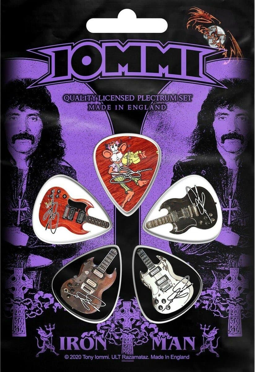 Tony Iommi plectrum Iron Man Set van 5 plectrums 1.00 mm