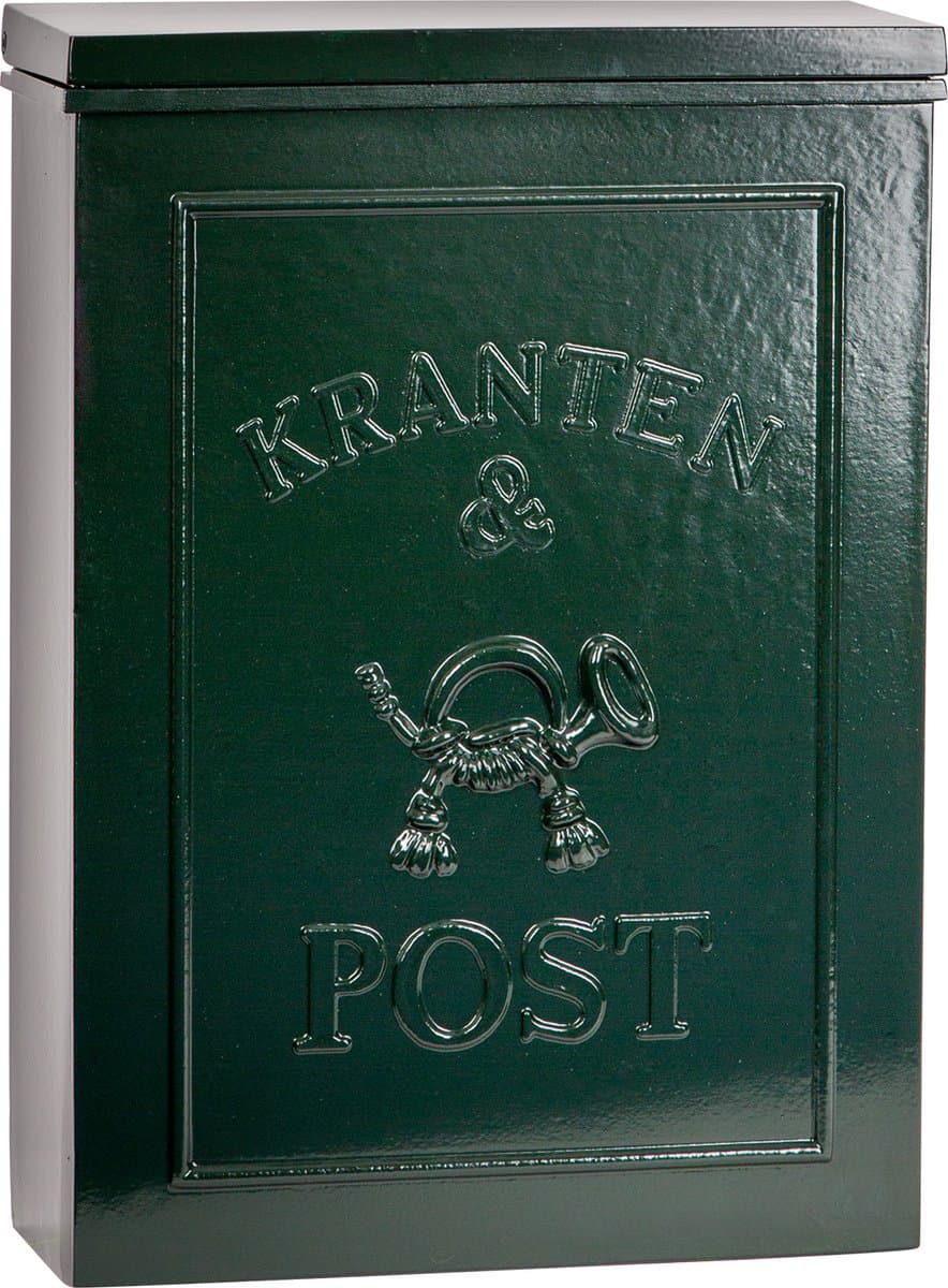 KS Verlichting - brievenbus - B9D - wandbrievenbus - groen - kranten & post - aluminium - klassiek