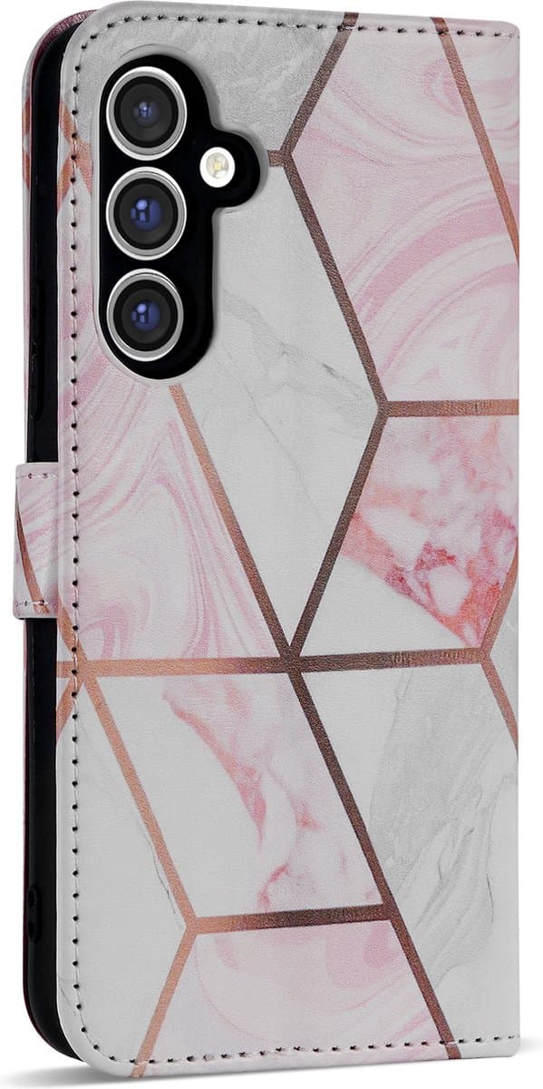 Geschikt Voor Samsung Galaxy A54 Hoesje - Solidenz Bookcase A54 - Telefoonhoesje A54 - A54 Case Met Pasjeshouder - Marble - Cover Hoes - Marmer