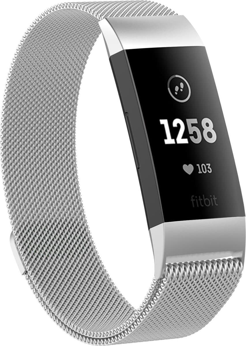Milanees bandje - Fitbit Charge 3 - Charge 4 - Bandje - Zilver