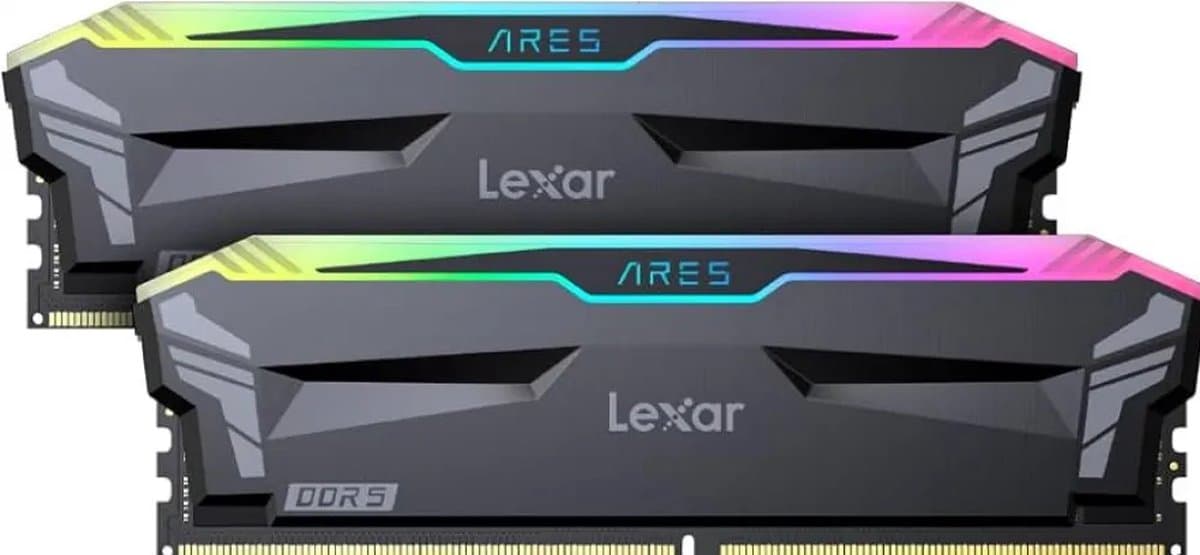 Lexar Ares DDR5 6400 CL32 1,4 V geheugen met koelkern en RGB-verlichting, duopack, zwart