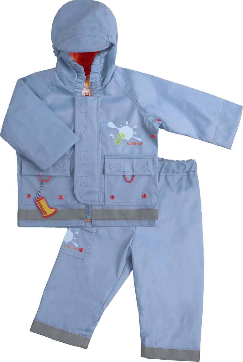 Kushies - Regenpak - Baby - Regenbroek & Regenjas - Jongens - Blauw - Maat 92/98