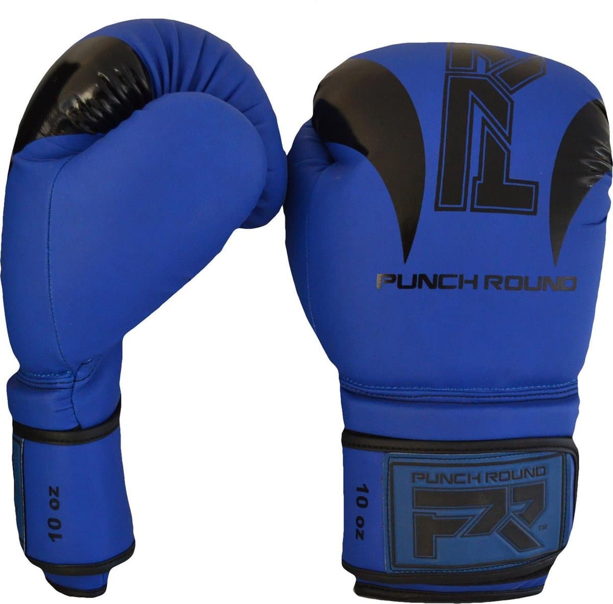 Punch Round Bokshandschoenen "SLAM" Mat Blauw Zwart - 16 OZ