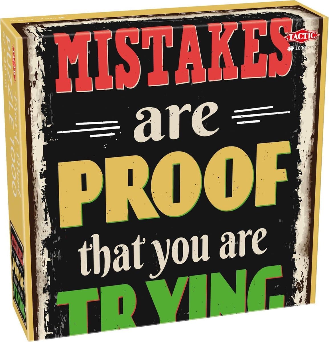 Tactic Mistakes Are Proof of Trying – Puzzel – 1000 stukjes – Motiverende Tekstpuzzel – Rustgevend Ontwerp – Hoogwaardige Scandinavische Kwaliteit