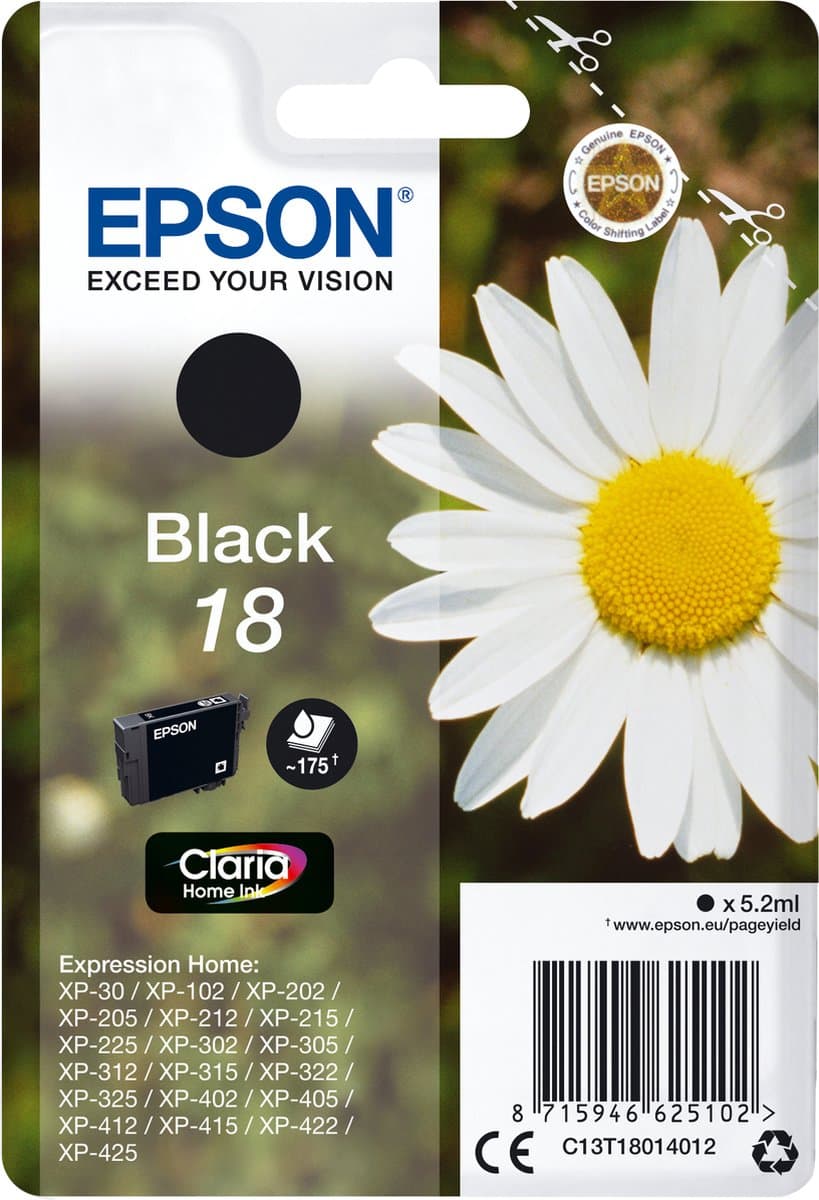 Epson Daisy Claria Home inkt, zwart, enkelverpakking 18