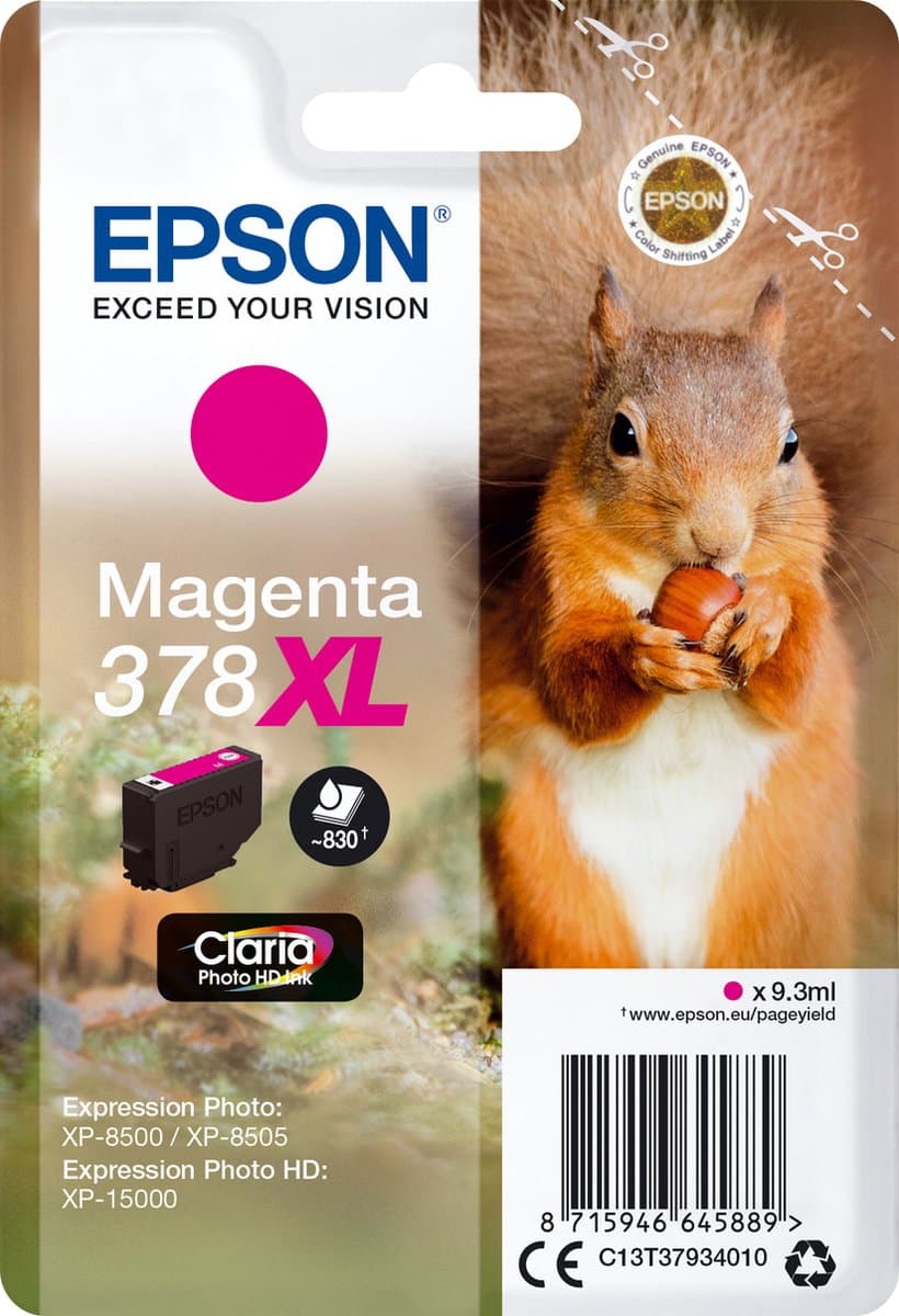 Epson Squirrel 378XL Claria Photo HD inkt, magenta, enkele verpakking