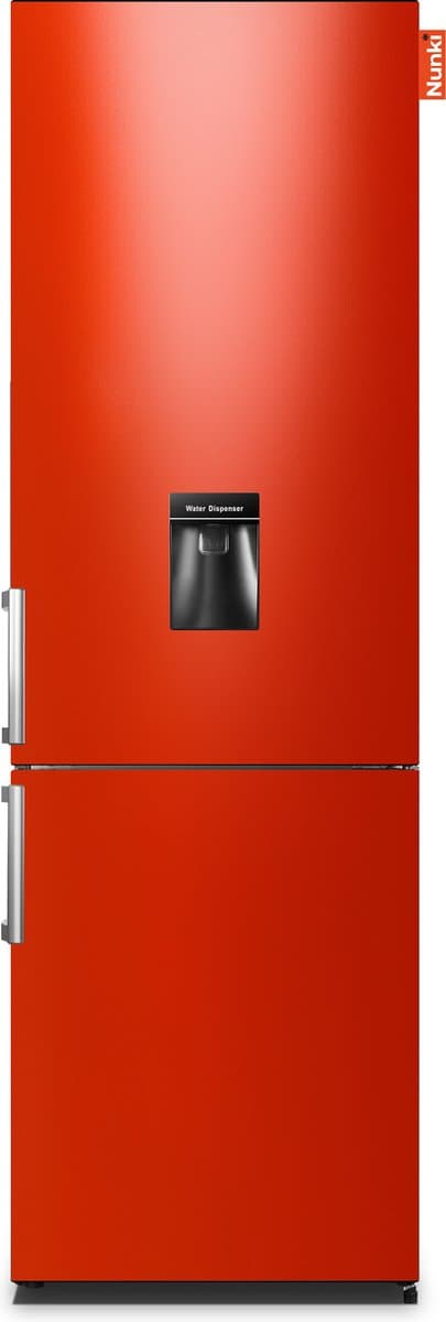 NUNKI LARGEH2O (Hot Rod Red Gloss All Sides) Combi Bottom Koelkast, E, 197+71l, Handle, Waterdispenser