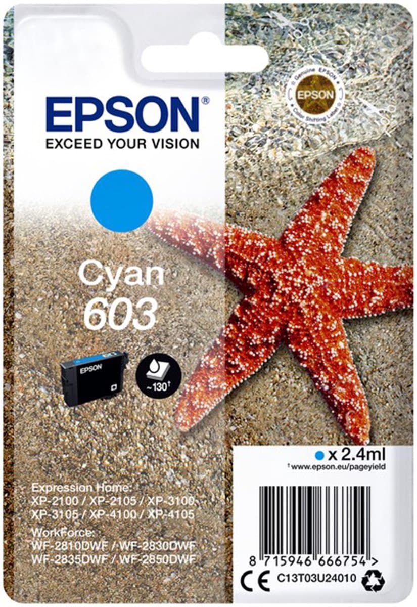 Mont Blanc C13T03U24010 inktcartridge, origineel, standaard capaciteit, cyaan, 1 stuk