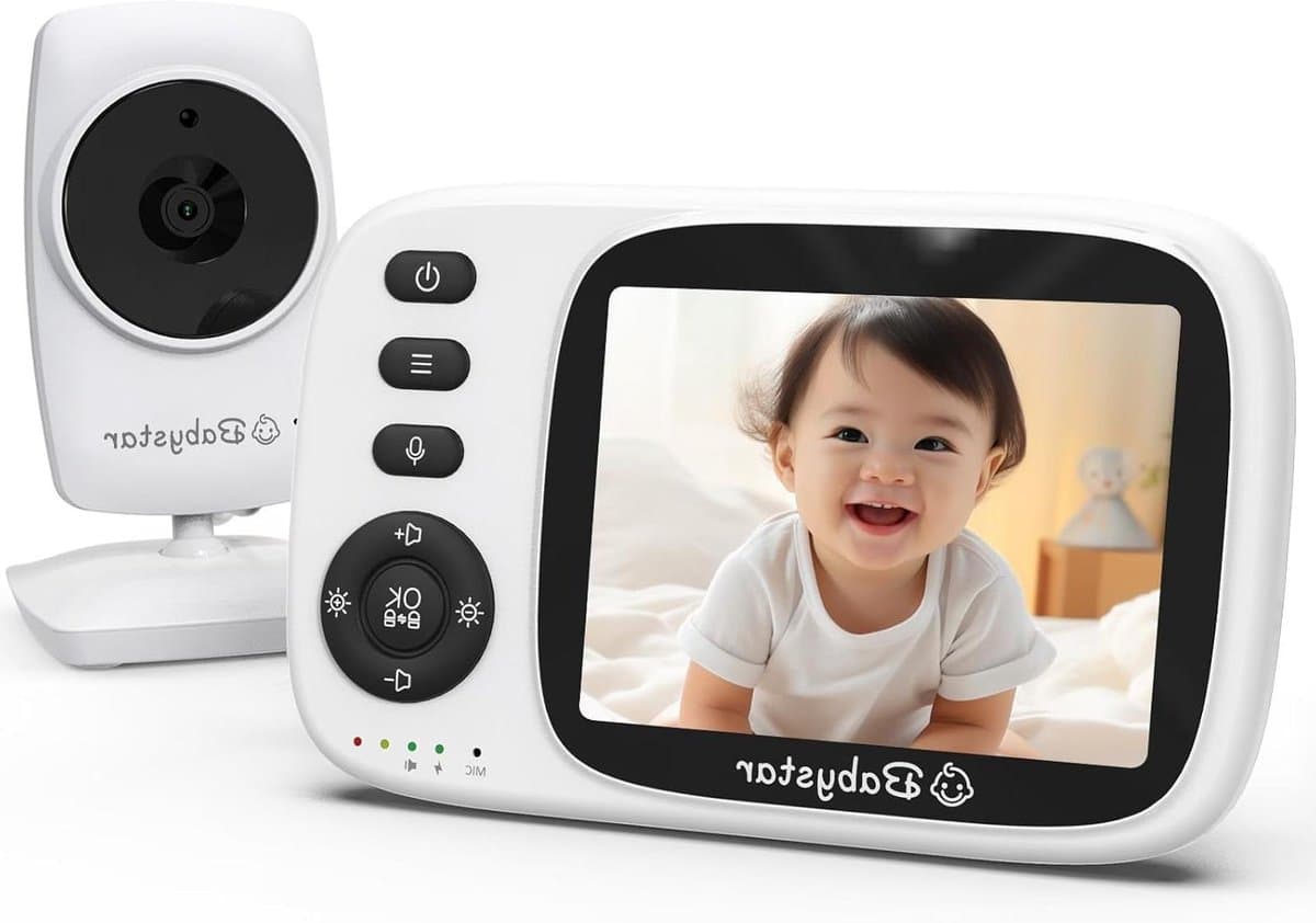 Babyfoon met camera - Baby monitor - Baby in de gaten - 2-weg audio - 32 inch scherm - Wit