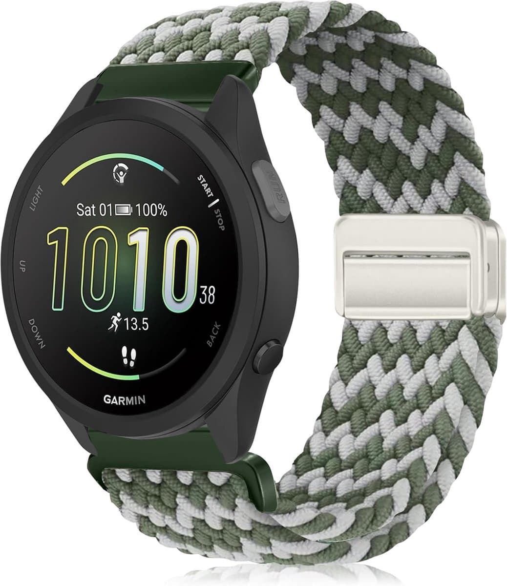 Sportband 20mm - nylon stof - magnetische vervangband - comfortabel voor Garmin Forerunner - ShopVlot