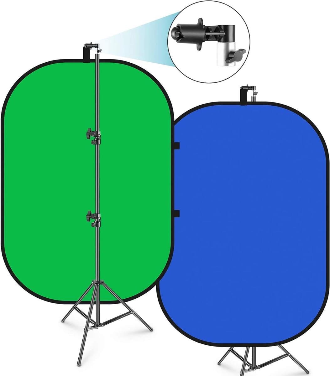 Opvouwbare Chromakey Achtergrond - Pop-up Blauw Groen Doek - Studio Opnames - 2-in-1 Omkeerbaar Paneel - 1.5 x 2 m