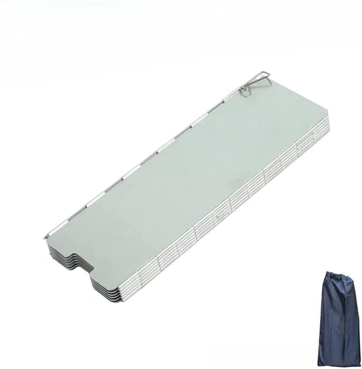Windscherm Camping Kooktoestel - Winddicht Scherm Gasfornuis - Buiten Koken - Inklapbaar Aluminium Ontwerp - 8 Platen - Zilver