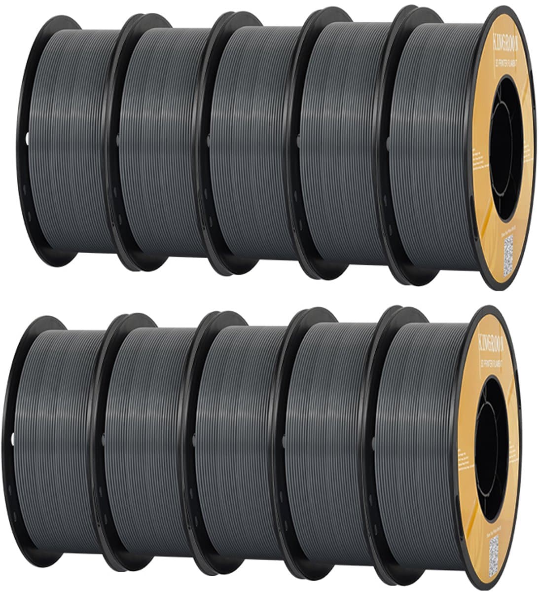 KINGROON PETG Filament 1,75 mm 10 kg Grijs – 3D Printer Filament voor FDM/FFF 3D-Printers – Hoge Sterkte, Nauwkeurig en Eenvoudig te Printen