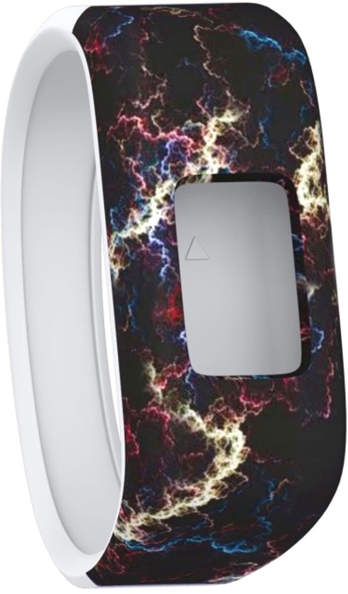 Geel bliksempatroon siliconen sportpolsband voor Garmin Vivofit JR, maat: groot (geel)