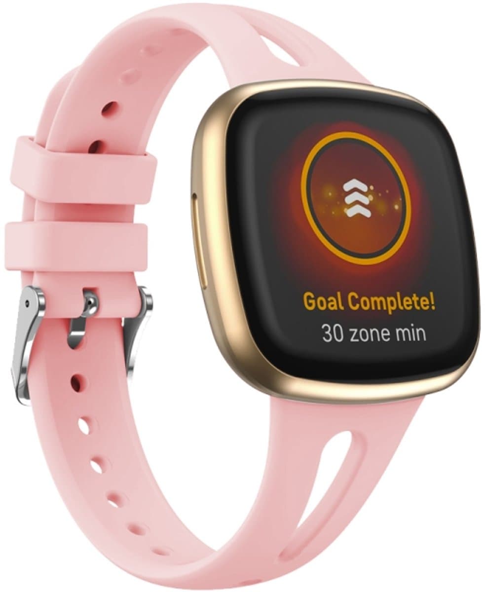 Voor Fitbit Versa 3/4 waterdruppel slanke siliconen horlogeband, maat: L (roze)