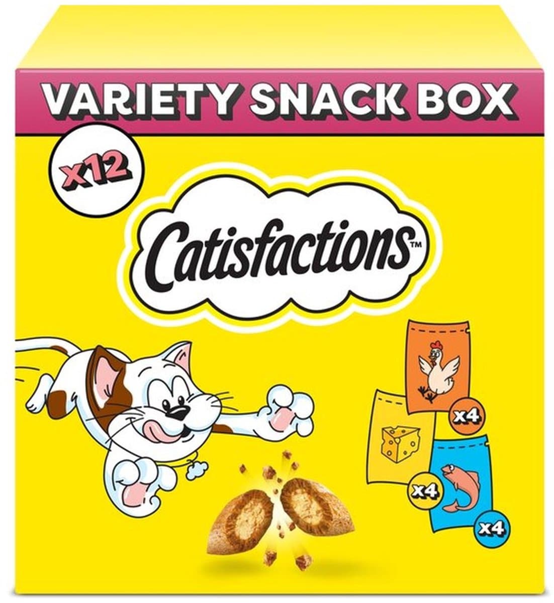 Catisfactions - Megabox (Kip, Kaas en Zalm) -  12x60gr - Voordeelpakket