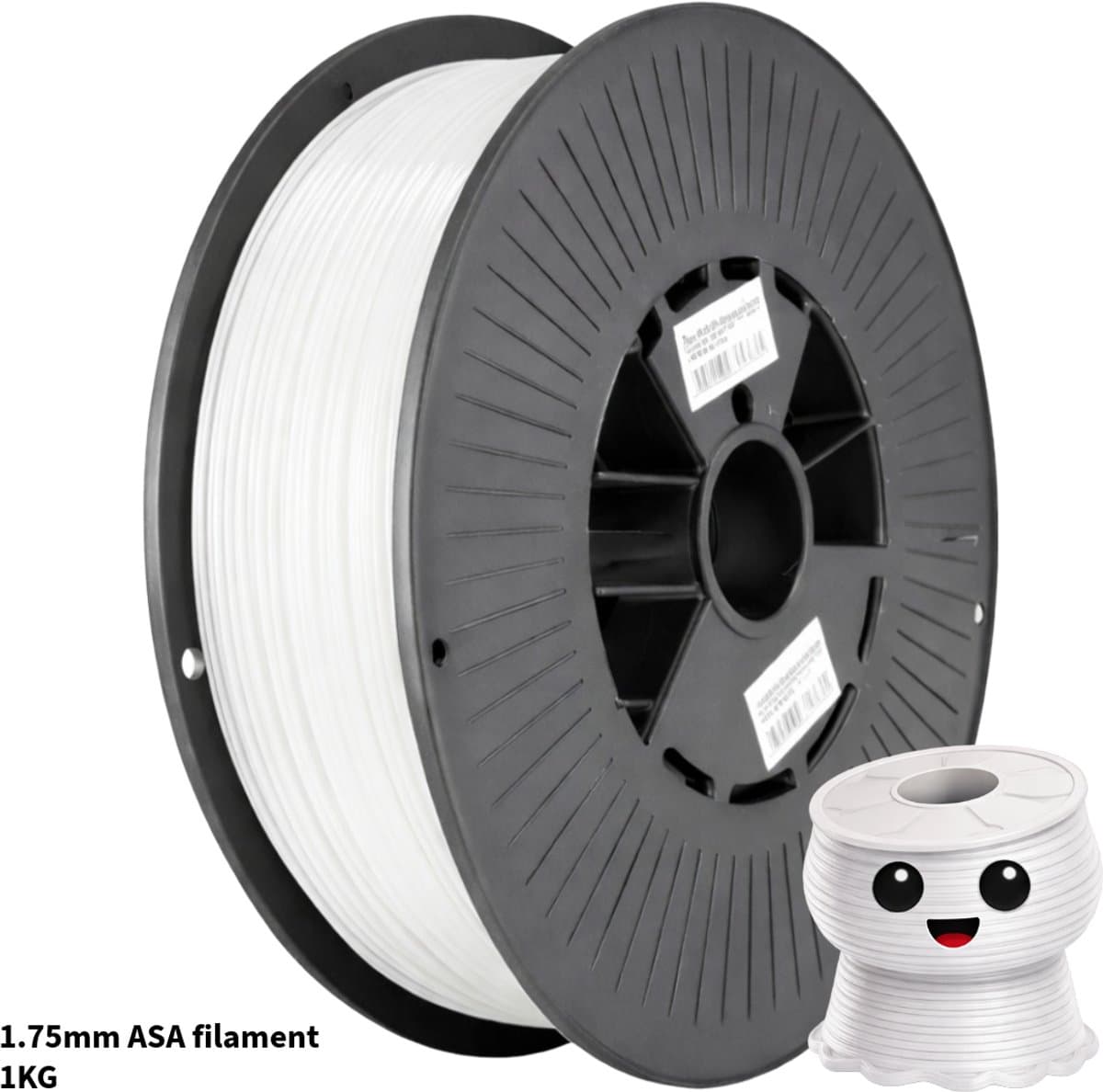 ASA WIT 3D Printer Filament 1.75 mm - Hoge Kwaliteit en Duurzaam - Compatibel met Creality, Bambu Lab, Esun en Andere 3D Printers - Perfect voor 3D Printen van Prototypes, Modellen en Accessoires - voor Professioneel en Thuisgebruik