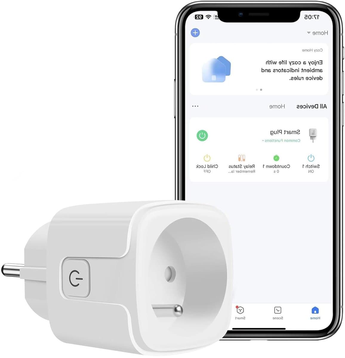 Slimme Stopcontact - WIFI Stekker - Apparaten Bedien - Meet Stroomverbruik - 16 A - Wit